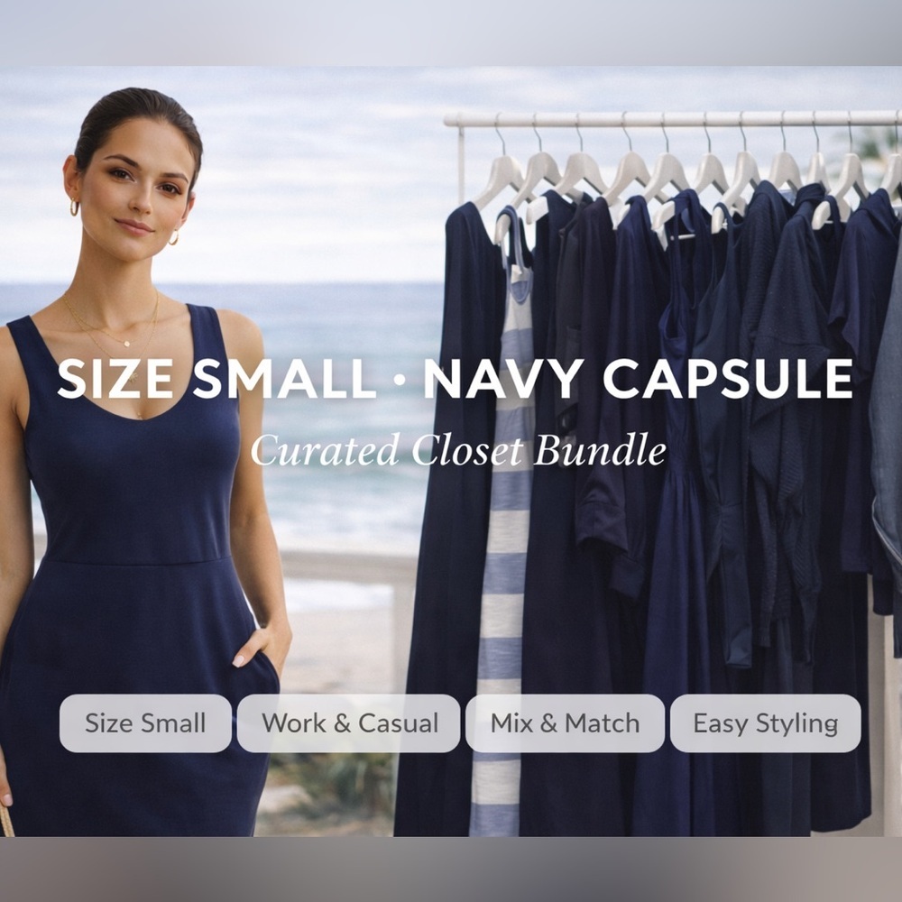 Size Small Navy Capsule Trendy top Dress 7 piece bundle